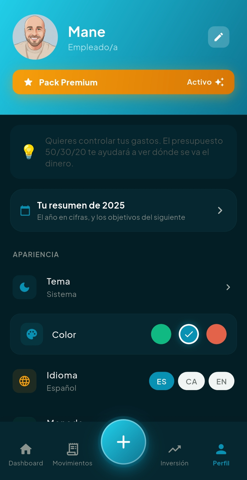 Perfil y ajustes